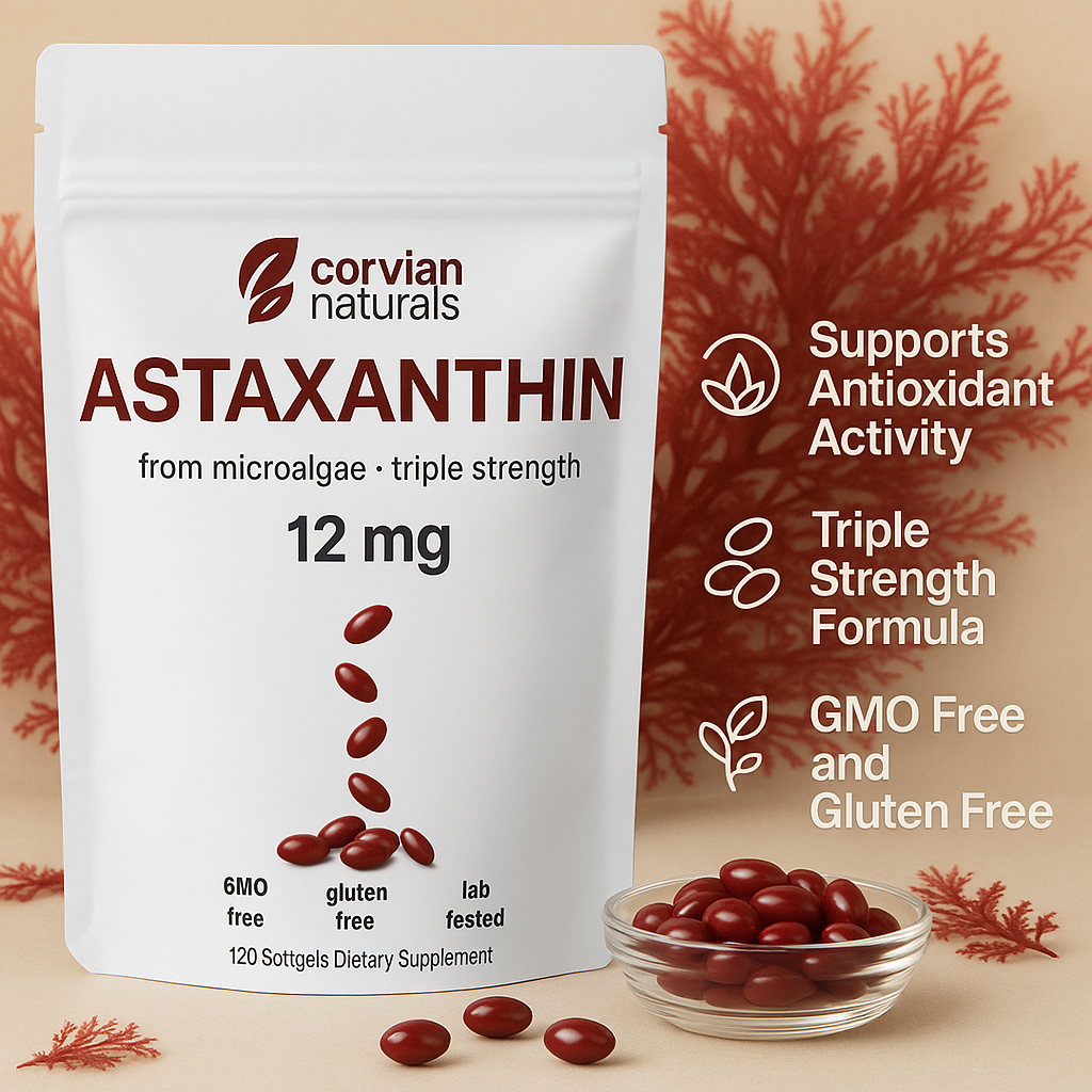 12mg Natural Astaxanthin – Powerful Antioxidant Support