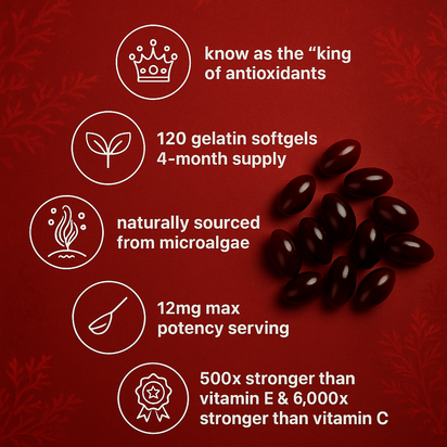 12mg Natural Astaxanthin – Powerful Antioxidant Support